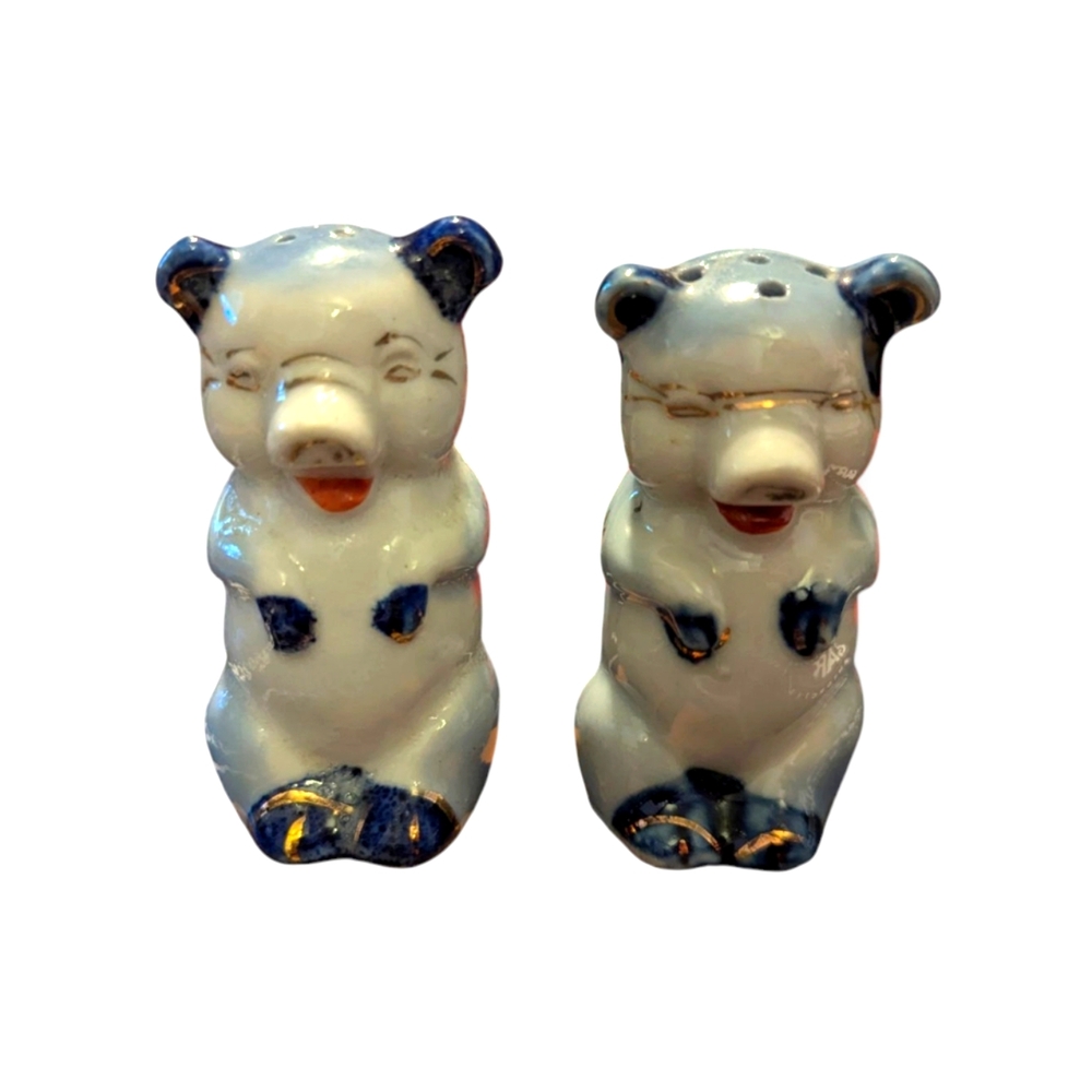 Vintage Pig Salt and Pepper Shakers Japan
